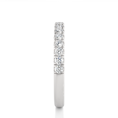Round Diamond Half Eternity Wedding Band For Her Sparkling Timeless Dainty Vintage Jewelry - HIGHCARAT DIAMONDS