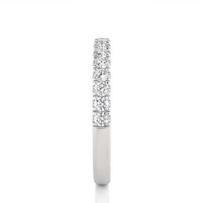 Round Diamond Half Eternity Wedding Band For Her Sparkling Timeless Dainty Vintage Jewelry - HIGHCARAT DIAMONDS