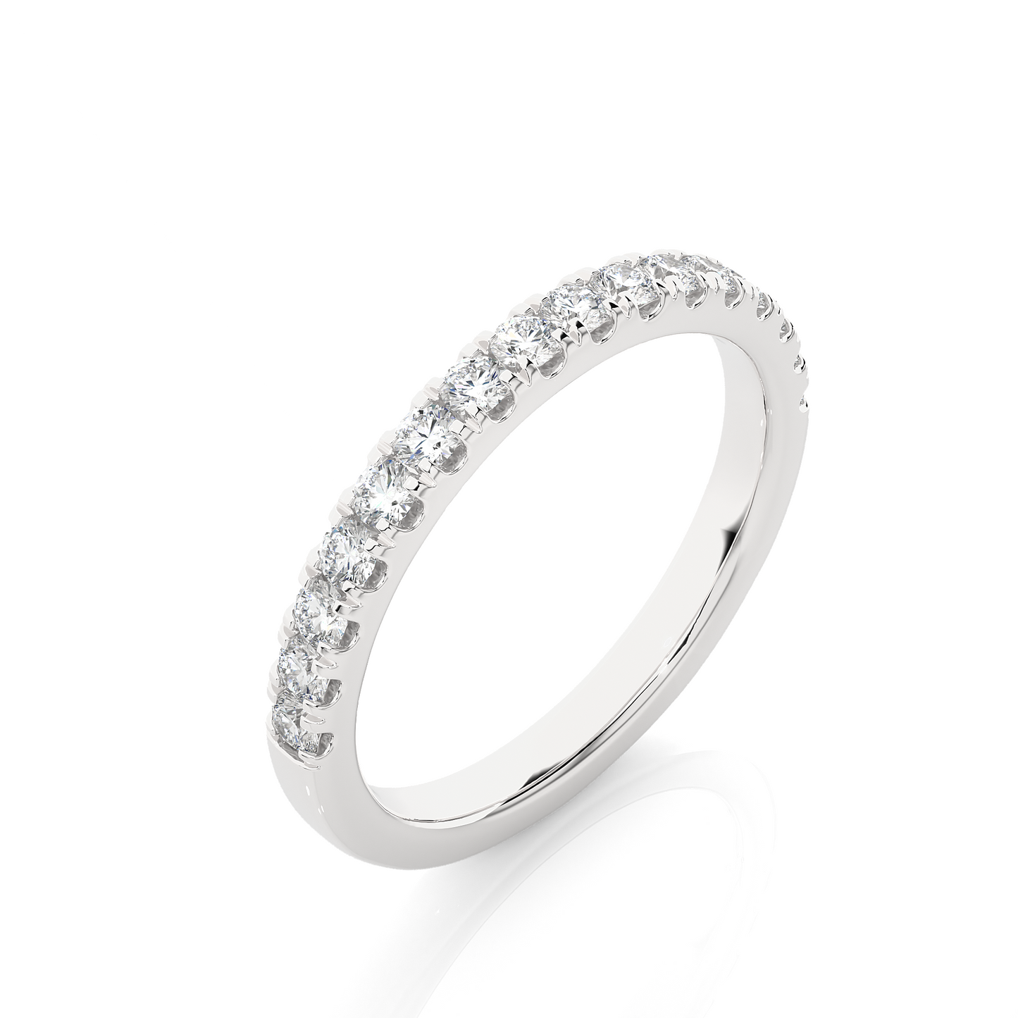 Round Diamond Half Eternity Wedding Band For Her Sparkling Timeless Dainty Vintage Jewelry - HIGHCARAT DIAMONDS