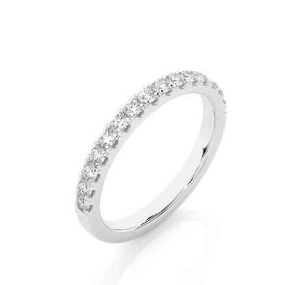 Round Diamond Half Eternity Wedding Band For Her Sparkling Timeless Dainty Vintage Jewelry - HIGHCARAT DIAMONDS