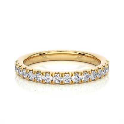 Round Diamond Half Eternity Wedding Band For Her Sparkling Timeless Dainty Vintage Jewelry - HIGHCARAT DIAMONDS