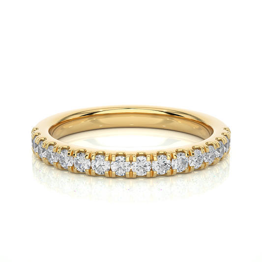 Round Diamond Half Eternity Wedding Band For Her Sparkling Timeless Dainty Vintage Jewelry - HIGHCARAT DIAMONDS