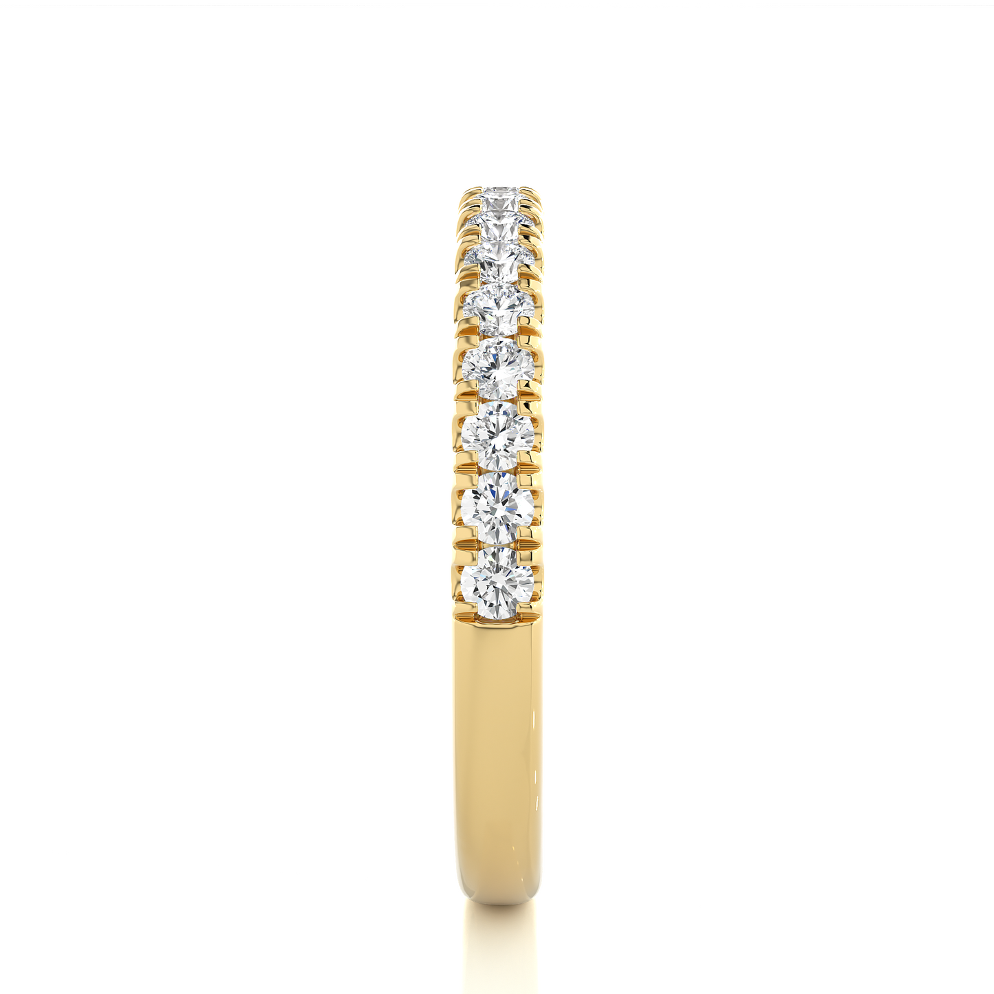Round Diamond Half Eternity Wedding Band For Her Sparkling Timeless Dainty Vintage Jewelry - HIGHCARAT DIAMONDS