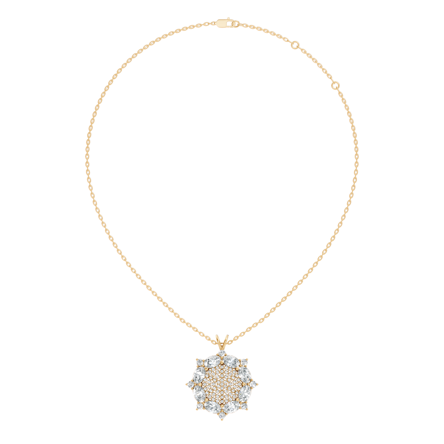 Elegant Round Cut Diamond Pendant Affordable Vintage Style Jewelry for Her - HIGHCARAT DIAMONDS
