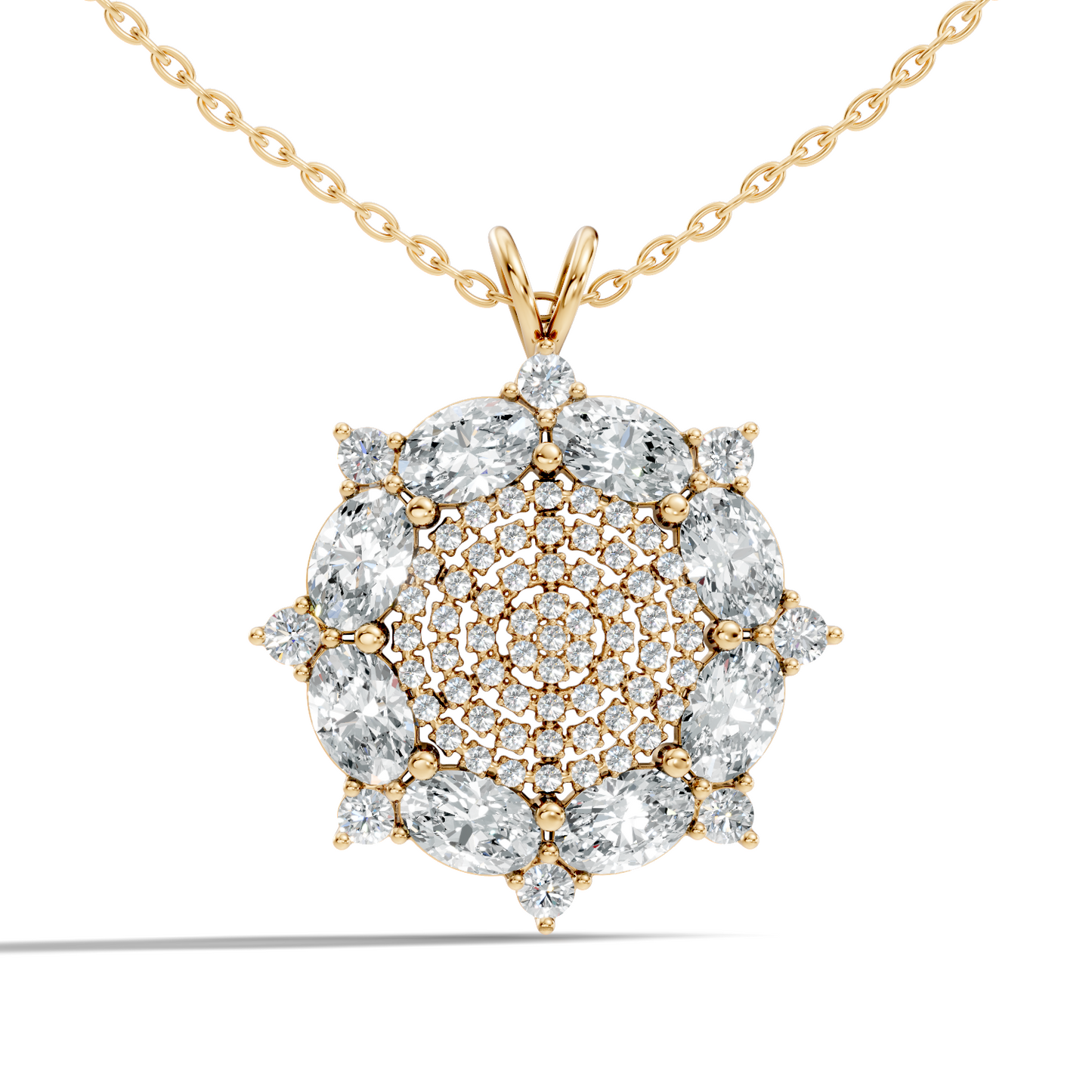 Elegant Round Cut Diamond Pendant Affordable Vintage Style Jewelry for Her - HIGHCARAT DIAMONDS
