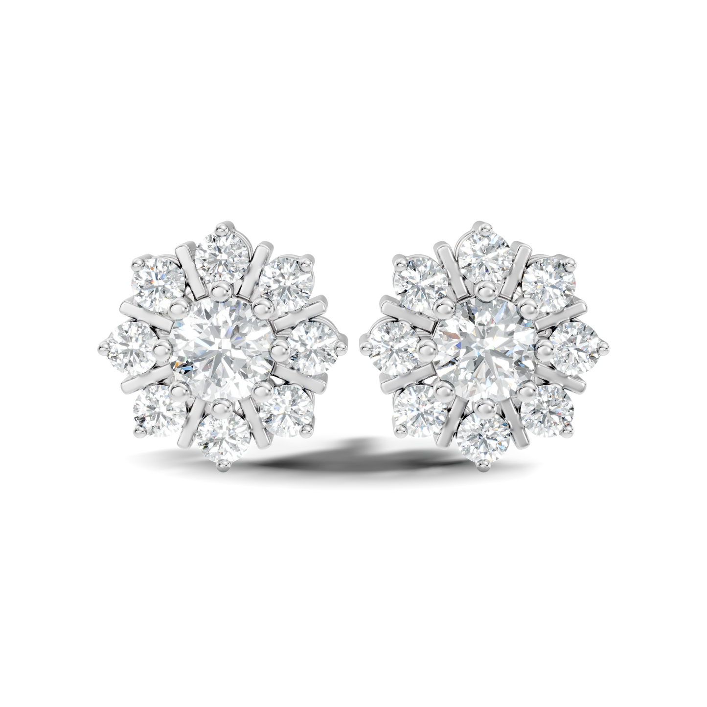 14k Solid Gold Round Shape Sparkling Shinning Elegance Diamond Earrings For Women - HIGHCARAT DIAMONDS