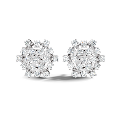 Round Shape 14k Solid Rose Gold New Every Wear Stunning Occasionally Diamond Earrings For Girl - HIGHCARAT DIAMONDS