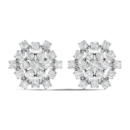 Round Shape 14k Solid Rose Gold New Every Wear Stunning Occasionally Diamond Earrings For Girl - HIGHCARAT DIAMONDS