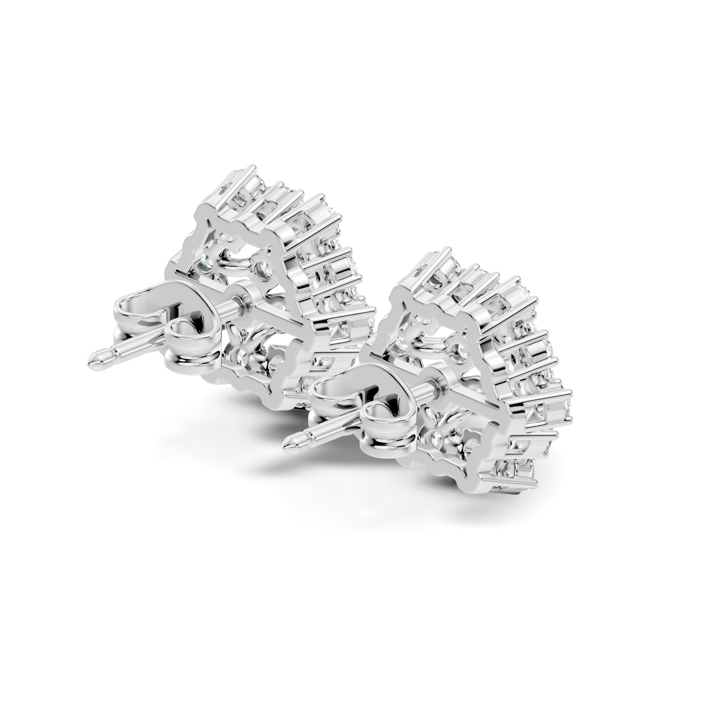 Round Shape 14k Solid Rose Gold New Every Wear Stunning Occasionally Diamond Earrings For Girl - HIGHCARAT DIAMONDS