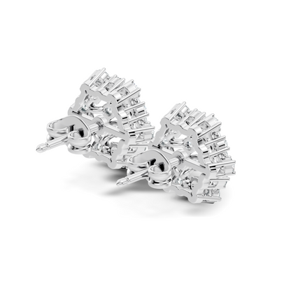 Round Shape 14k Solid Rose Gold New Every Wear Stunning Occasionally Diamond Earrings For Girl - HIGHCARAT DIAMONDS