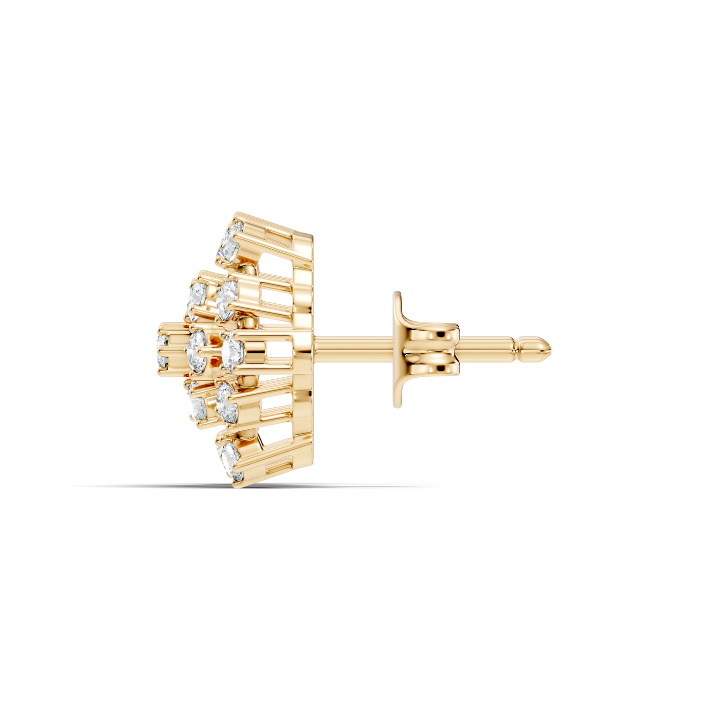 Round Shape 14k Solid Rose Gold New Every Wear Stunning Occasionally Diamond Earrings For Girl - HIGHCARAT DIAMONDS