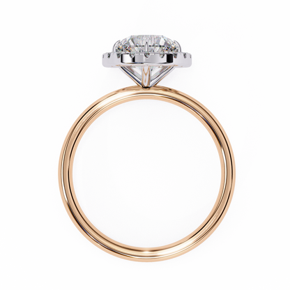 Round Cut Lab Grown Diamond Halo Style Ring in 14K Solid Gold   Vintage Design Perfect Anniversary Gift