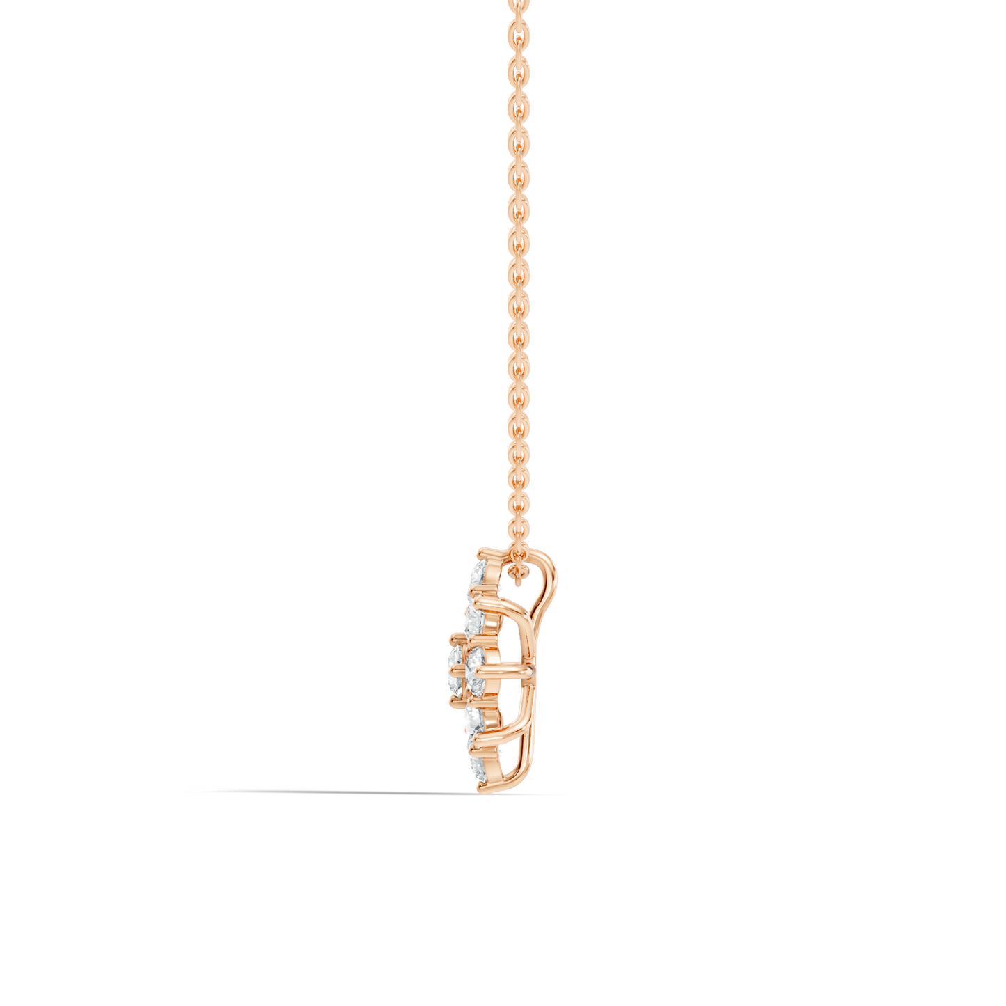Elegant Handmade Diamond Pendant in 14K White Gold Minimalist Round Cut Jewelry - HIGHCARAT DIAMONDS