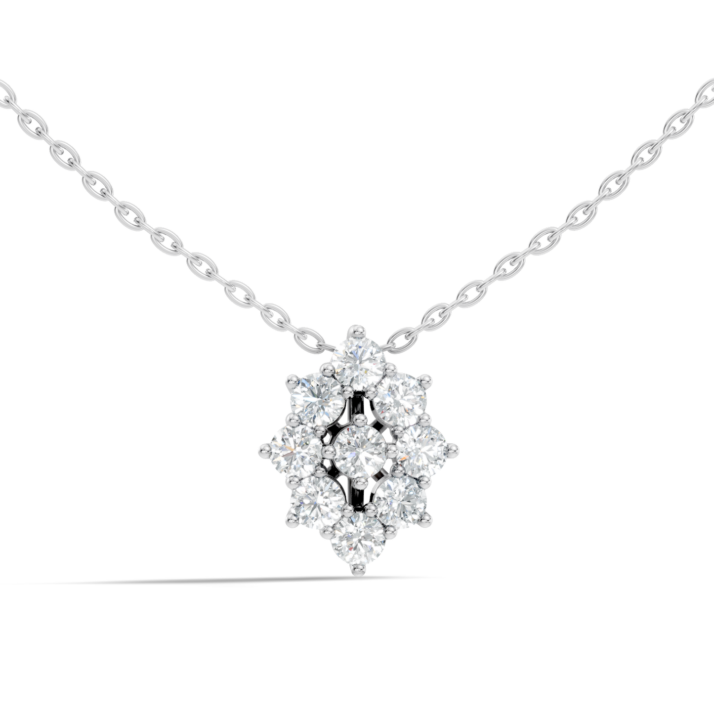 Elegant Handmade Diamond Pendant in 14K White Gold Minimalist Round Cut Jewelry - HIGHCARAT DIAMONDS