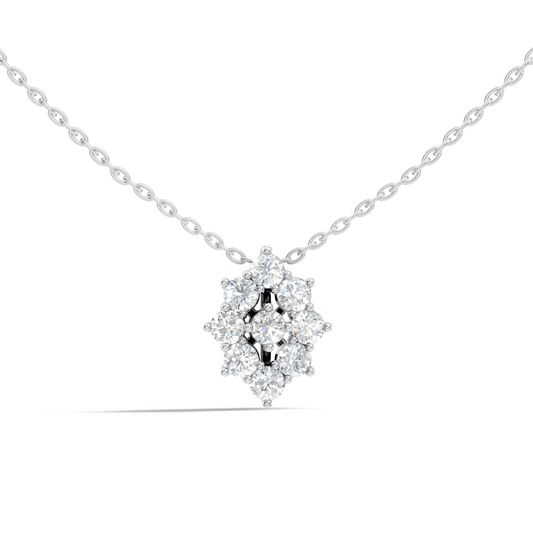 Elegant Handmade Diamond Pendant in 14K White Gold Minimalist Round Cut Jewelry - HIGHCARAT DIAMONDS