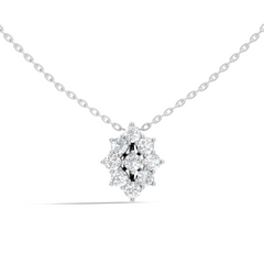 Elegant Handmade Diamond Pendant in 14K White Gold Minimalist Round Cut Jewelry - HIGHCARAT DIAMONDS