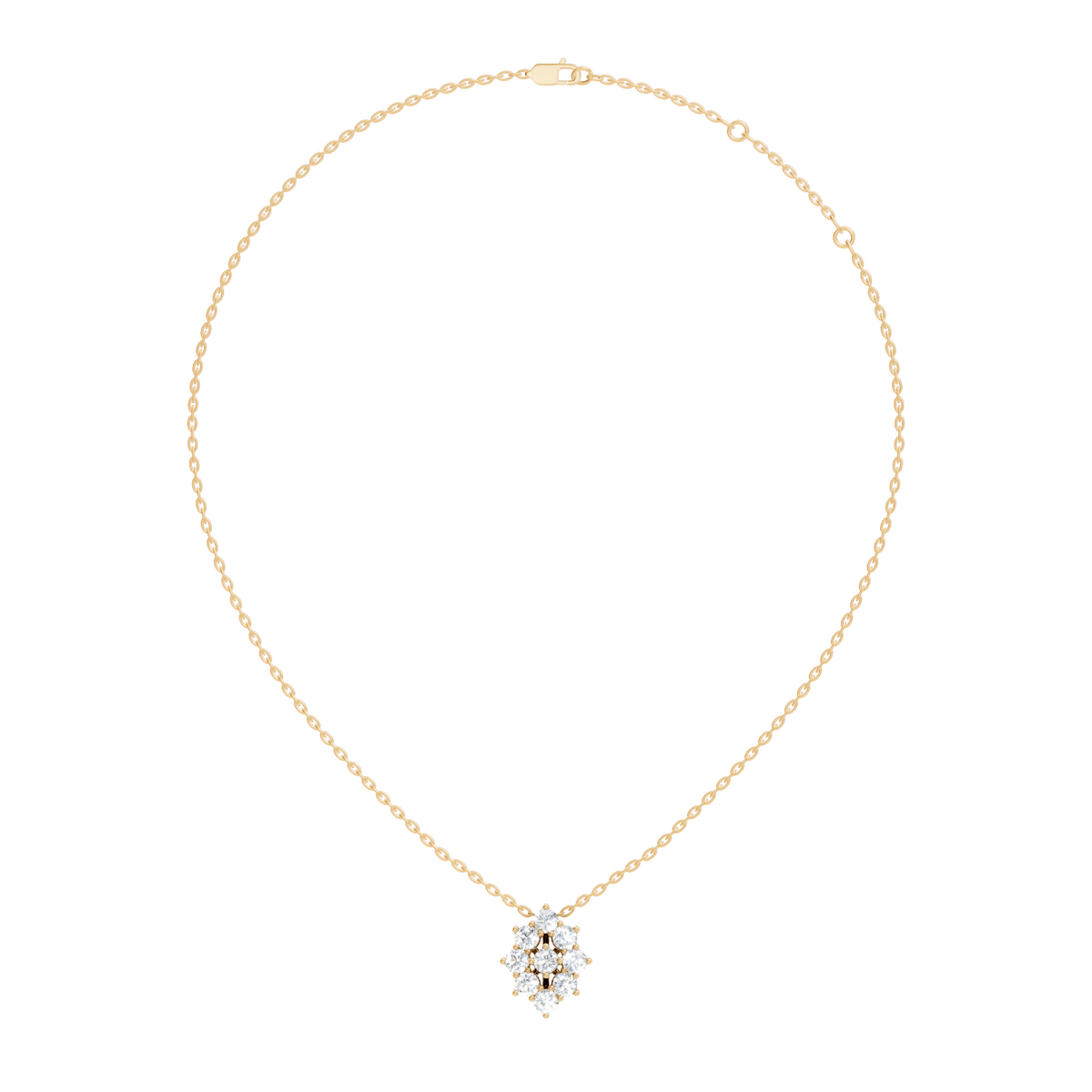 Elegant Handmade Diamond Pendant in 14K White Gold Minimalist Round Cut Jewelry - HIGHCARAT DIAMONDS