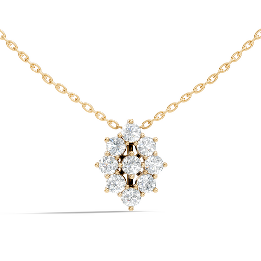 Elegant Handmade Diamond Pendant in 14K White Gold Minimalist Round Cut Jewelry - HIGHCARAT DIAMONDS