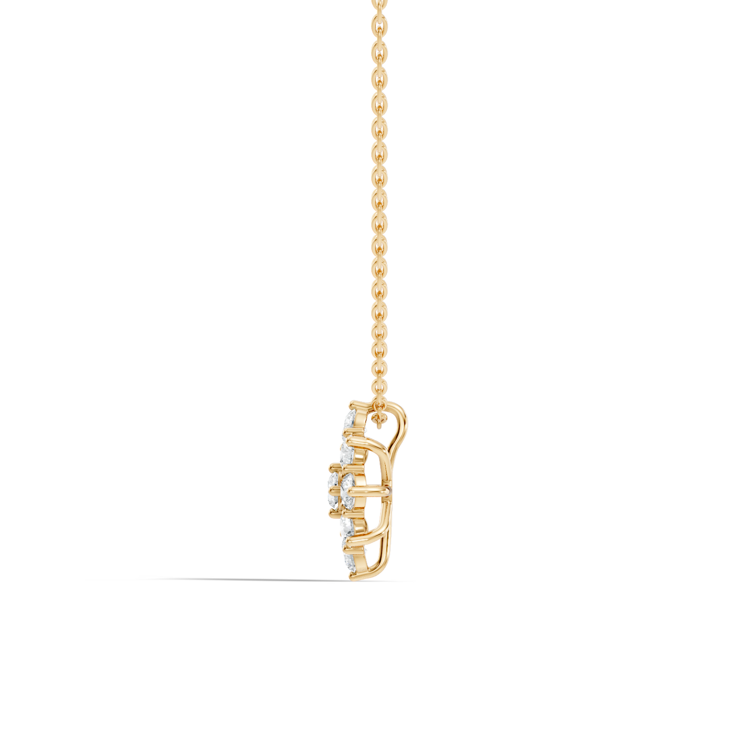 Elegant Handmade Diamond Pendant in 14K White Gold Minimalist Round Cut Jewelry - HIGHCARAT DIAMONDS