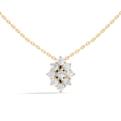 Elegant Handmade Diamond Pendant in 14K White Gold Minimalist Round Cut Jewelry - HIGHCARAT DIAMONDS