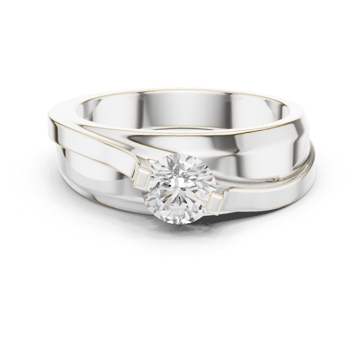 Lab grown Diamond Round Shapes 14k Solid Rose Gold Every Wear Wedding Wear Diamond Ring  For men's - HIGHCARAT DIAMONDS