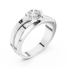 Lab grown Diamond Round Shapes 14k Solid Rose Gold Every Wear Wedding Wear Diamond Ring  For men's - HIGHCARAT DIAMONDS