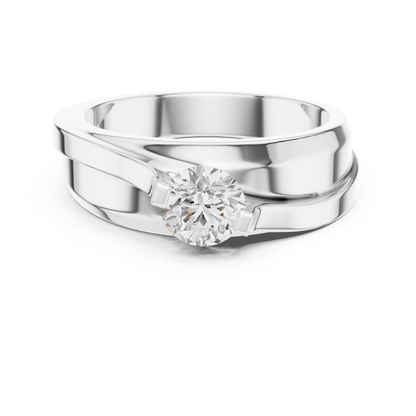Lab grown Diamond Round Shapes 14k Solid Rose Gold Every Wear Wedding Wear Diamond Ring  For men's - HIGHCARAT DIAMONDS