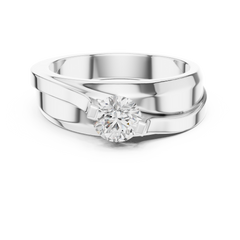 Lab grown Diamond Round Shapes 14k Solid Rose Gold Every Wear Wedding Wear Diamond Ring  For men's - HIGHCARAT DIAMONDS