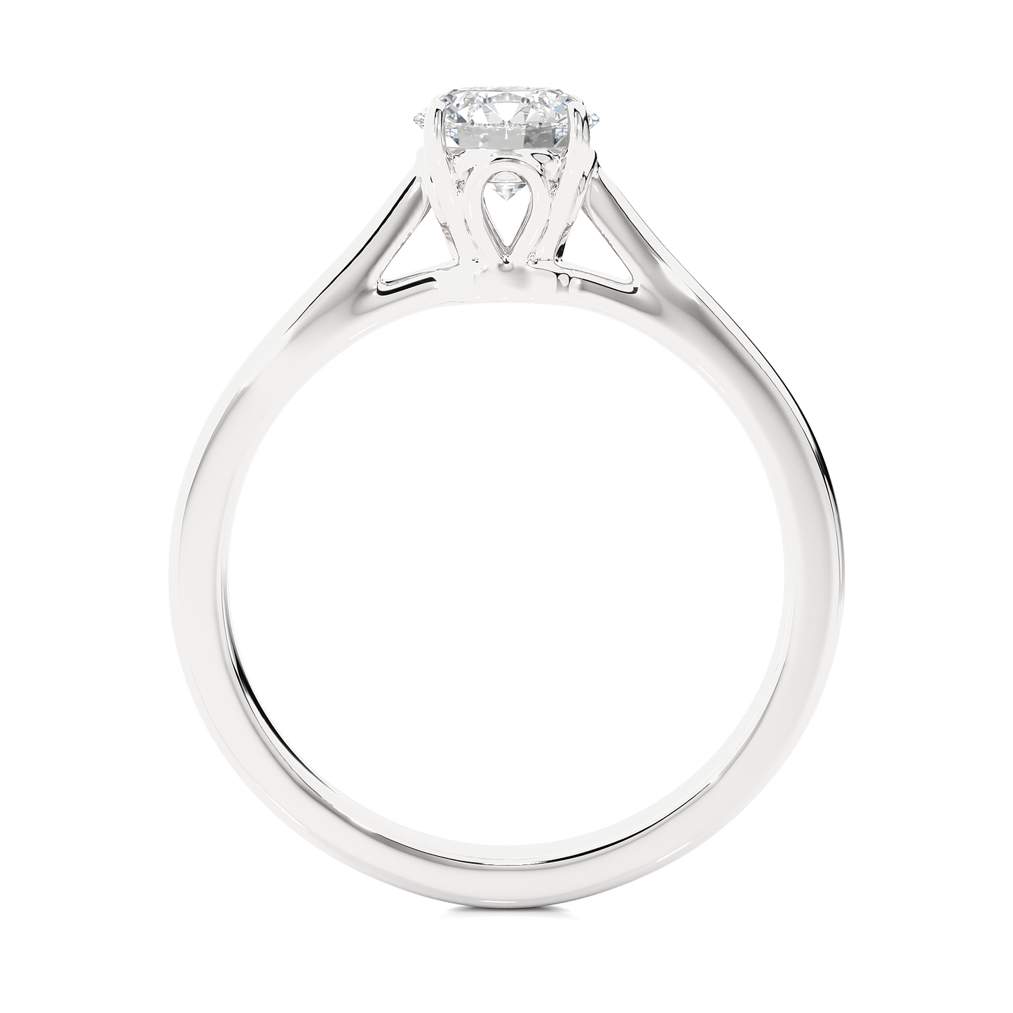 Round Cut Shaped Lab Grown Diamond  Colorless Minimalist Solitaire Diamond Ring Perfect Gift For Her - HIGHCARAT DIAMONDS