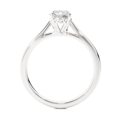 Round Cut Shaped Lab Grown Diamond  Colorless Minimalist Solitaire Diamond Ring Perfect Gift For Her - HIGHCARAT DIAMONDS