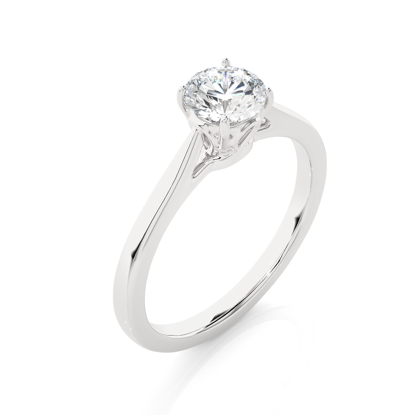 Round Cut Shaped Lab Grown Diamond  Colorless Minimalist Solitaire Diamond Ring Perfect Gift For Her - HIGHCARAT DIAMONDS