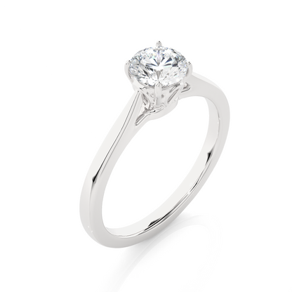 Round Cut Shaped Lab Grown Diamond  Colorless Minimalist Solitaire Diamond Ring Perfect Gift For Her - HIGHCARAT DIAMONDS