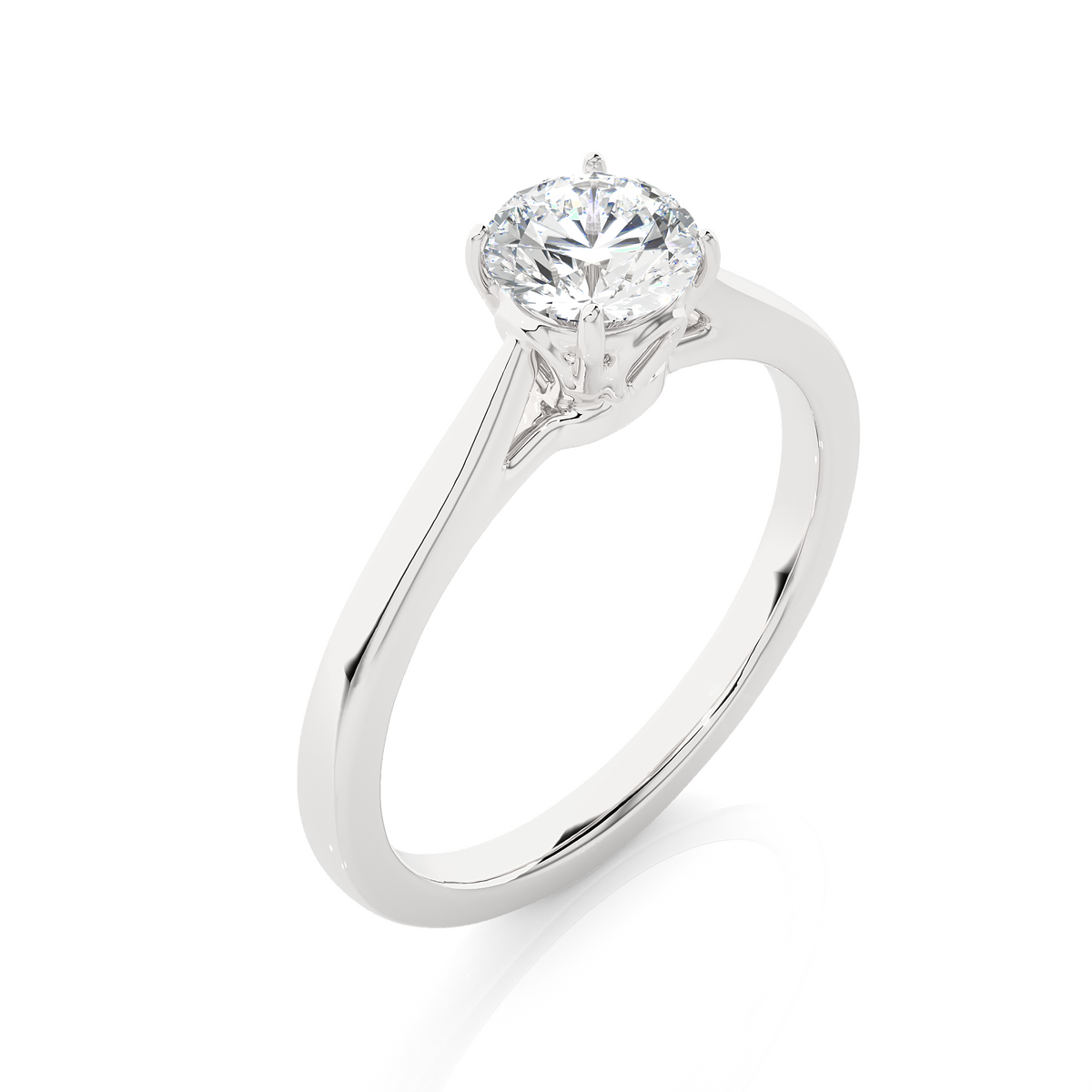 Round Cut Shaped Lab Grown Diamond  Colorless Minimalist Solitaire Diamond Ring Perfect Gift For Her - HIGHCARAT DIAMONDS