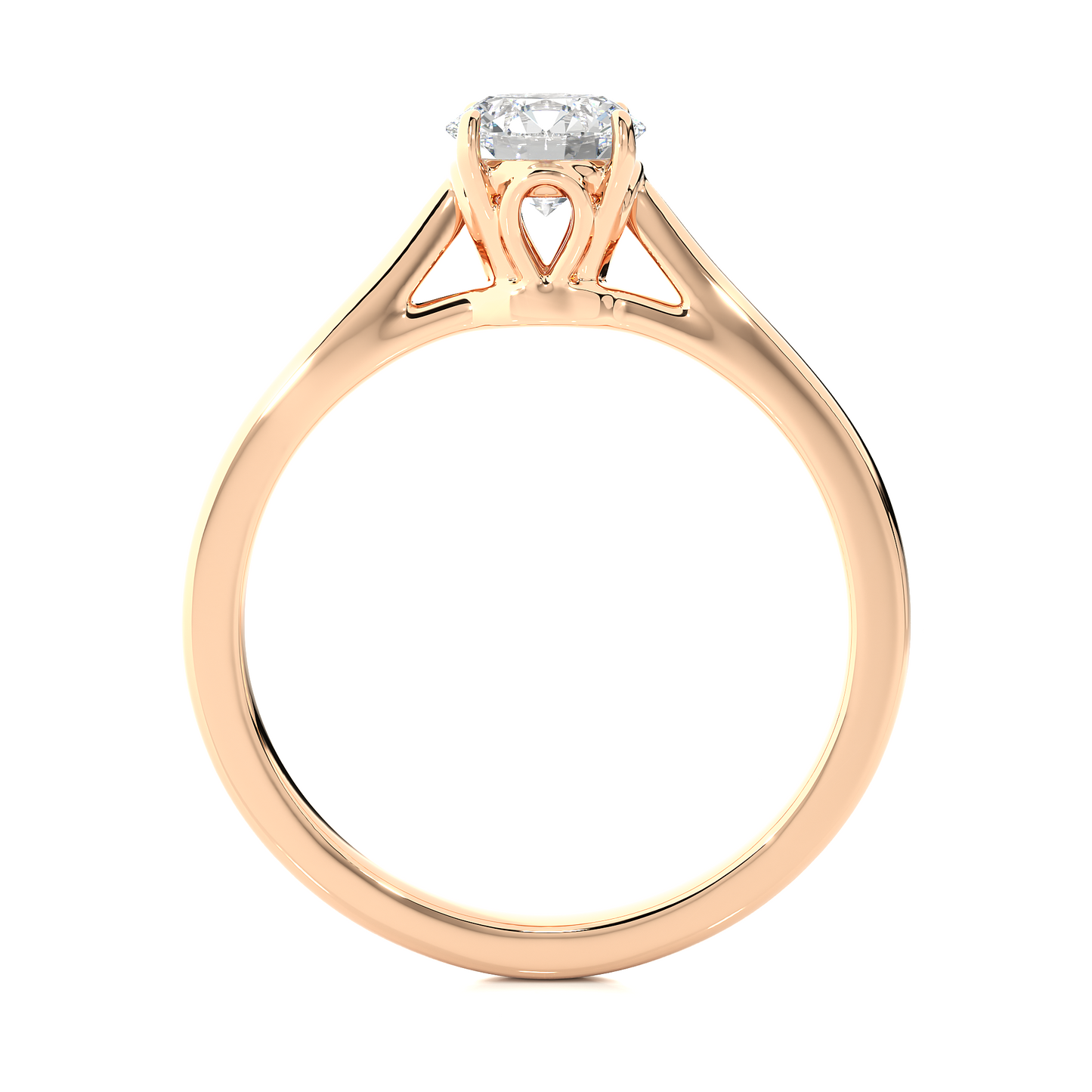Hand wearing round shape minimalist lab diamond ring