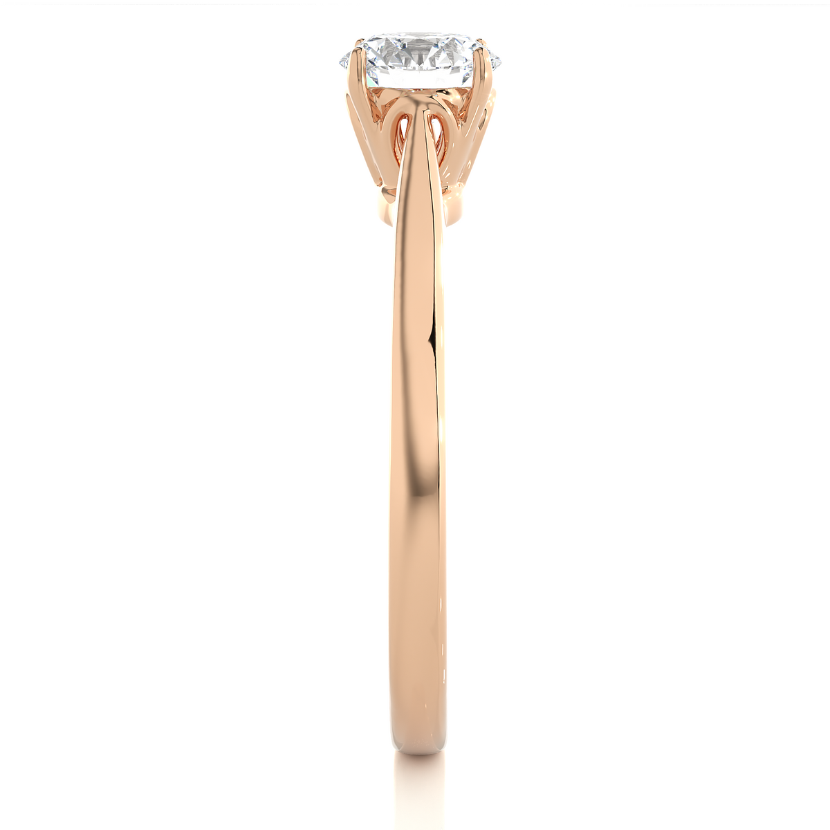 Round Cut Shaped Lab Grown Diamond  Colorless Minimalist Solitaire Diamond Ring Perfect Gift For Her - HIGHCARAT DIAMONDS