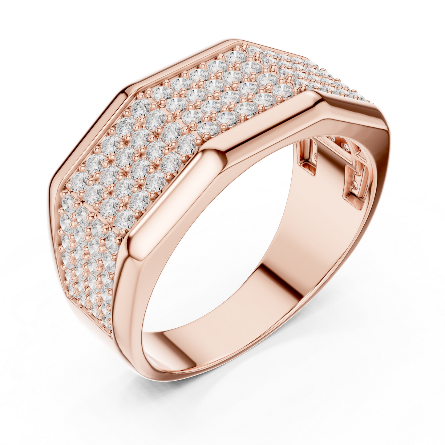 14k Solid White Gold 1.20 Carat Round Shape Natural & Lab Grown Diamond  Ring for Men Daily Use - HIGHCARAT DIAMONDS