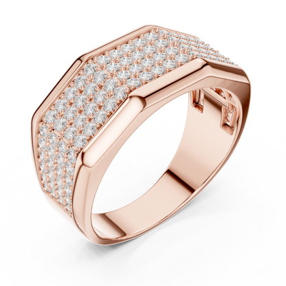 14k Solid White Gold 1.20 Carat Round Shape Natural & Lab Grown Diamond  Ring for Men Daily Use - HIGHCARAT DIAMONDS