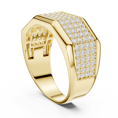 14k Solid White Gold 1.20 Carat Round Shape Natural & Lab Grown Diamond  Ring for Men Daily Use - HIGHCARAT DIAMONDS