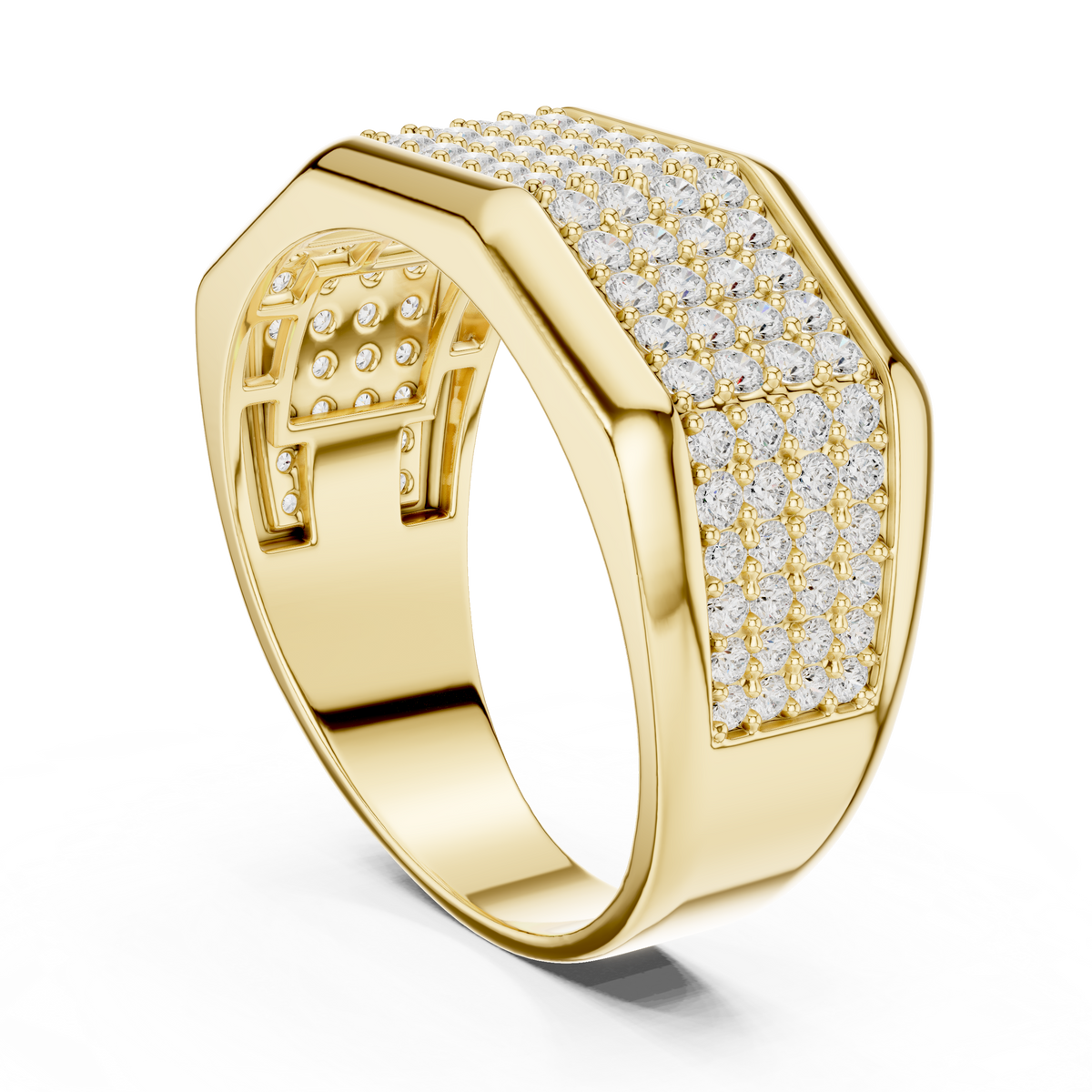 14k Solid White Gold 1.20 Carat Round Shape Natural & Lab Grown Diamond  Ring for Men Daily Use - HIGHCARAT DIAMONDS