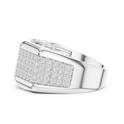 14k Solid White Gold 1.20 Carat Round Shape Natural & Lab Grown Diamond  Ring for Men Daily Use - HIGHCARAT DIAMONDS