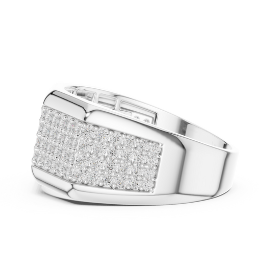 14k Solid White Gold 1.20 Carat Round Shape Natural & Lab Grown Diamond  Ring for Men Daily Use - HIGHCARAT DIAMONDS