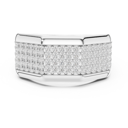 14k Solid White Gold 1.20 Carat Round Shape Natural & Lab Grown Diamond  Ring for Men Daily Use - HIGHCARAT DIAMONDS