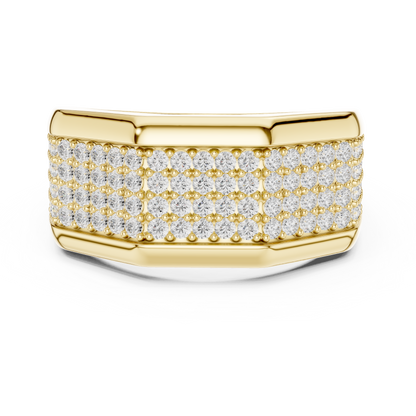 14k Solid White Gold 1.20 Carat Round Shape Natural & Lab Grown Diamond  Ring for Men Daily Use - HIGHCARAT DIAMONDS