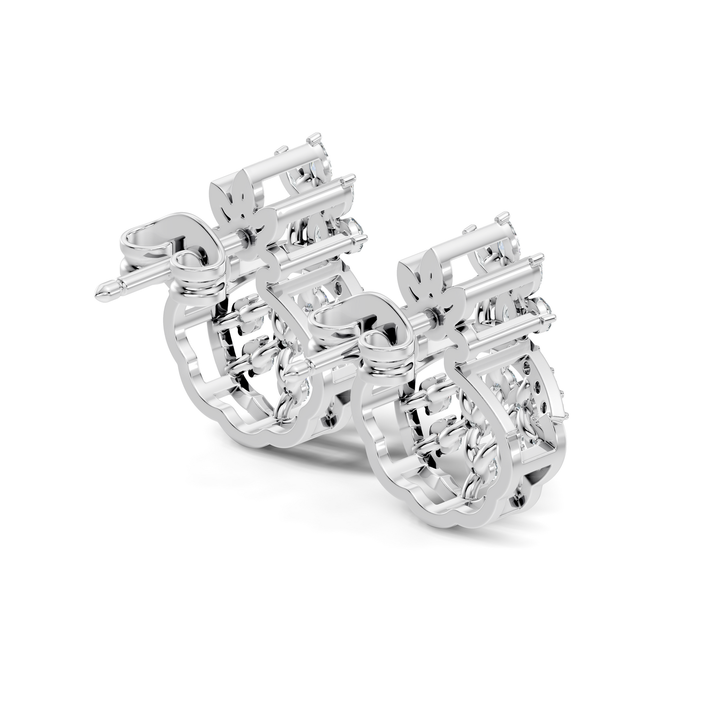 Timeless Minimalist Marquise Diamond Studs In 14K White Gold Perfect Gift for Her - HIGHCARAT DIAMONDS