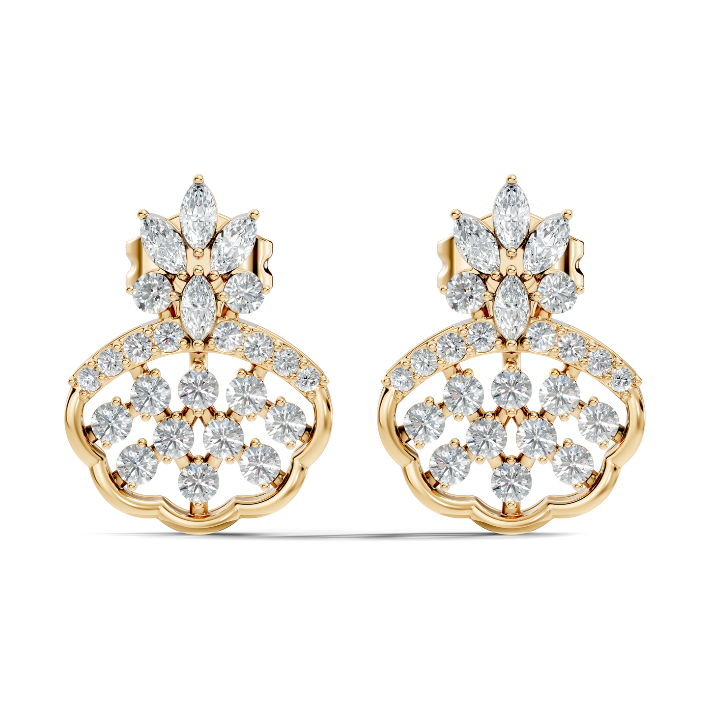 Timeless Minimalist Marquise Diamond Studs In 14K White Gold Perfect Gift for Her - HIGHCARAT DIAMONDS