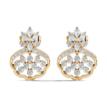 Timeless Minimalist Marquise Diamond Studs In 14K White Gold Perfect Gift for Her - HIGHCARAT DIAMONDS