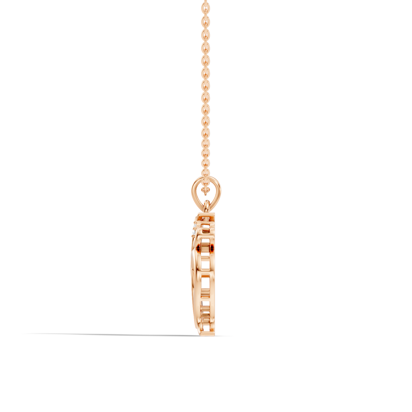 14K Gold Round Cut Diamond Om Pendant for Unisex Spiritual Jewelry - HIGHCARAT DIAMONDS