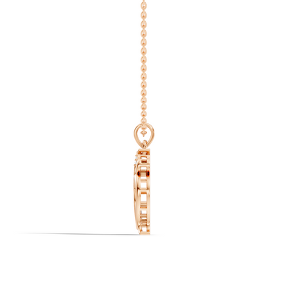 14K Gold Round Cut Diamond Om Pendant for Unisex Spiritual Jewelry - HIGHCARAT DIAMONDS