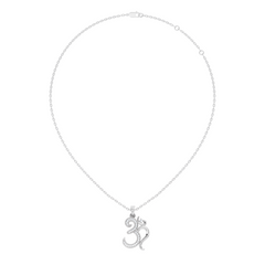 14K Gold Round Cut Diamond Om Pendant for Unisex Spiritual Jewelry - HIGHCARAT DIAMONDS