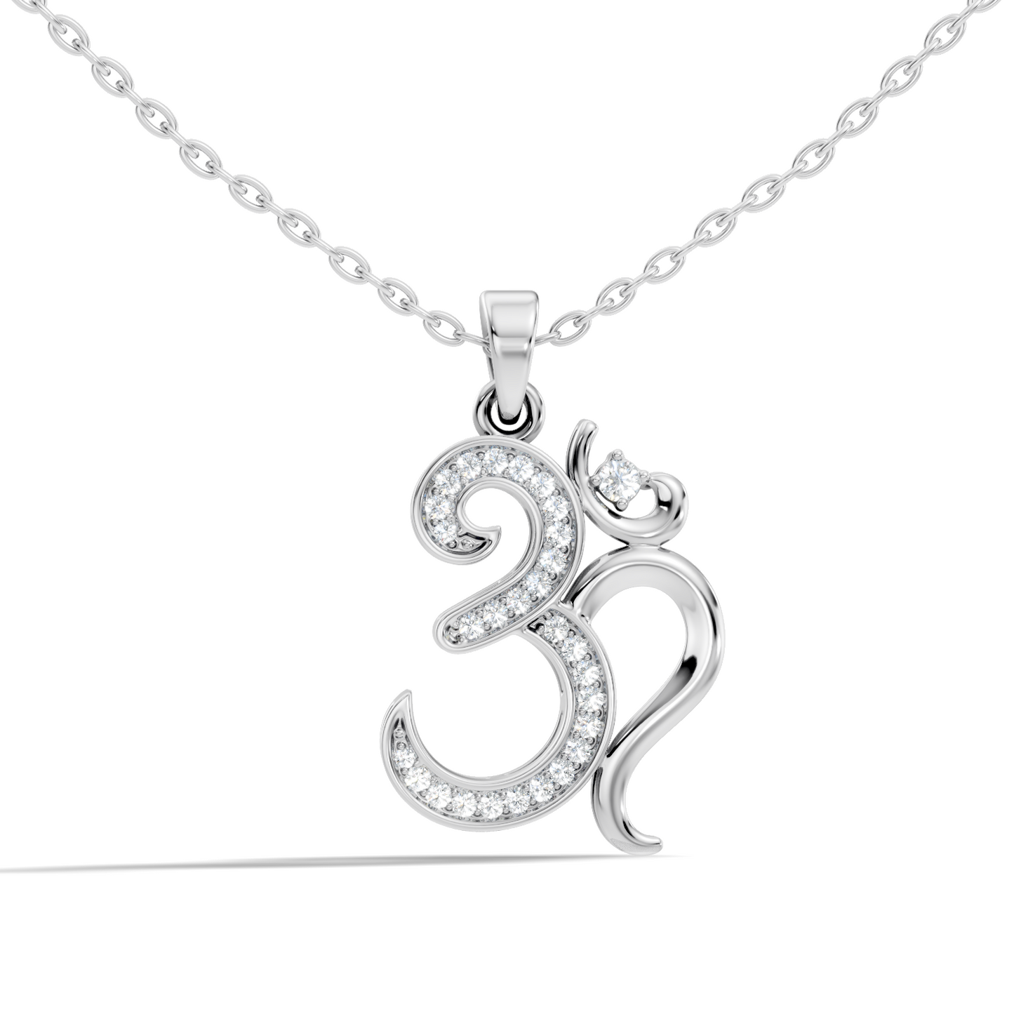 14K Gold Round Cut Diamond Om Pendant for Unisex Spiritual Jewelry - HIGHCARAT DIAMONDS
